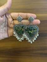flower preservation Earrings / studs / jhumka - Image 4