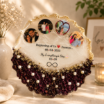 16 inches agate round varmala preservation frame