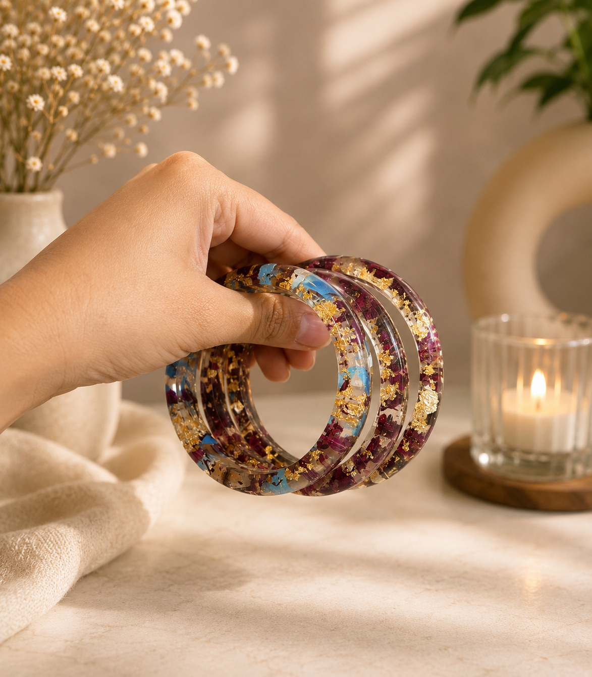 file_00000000ca90820ba959a311d0764229 flower /special stuff preservation bangles single - Image 1